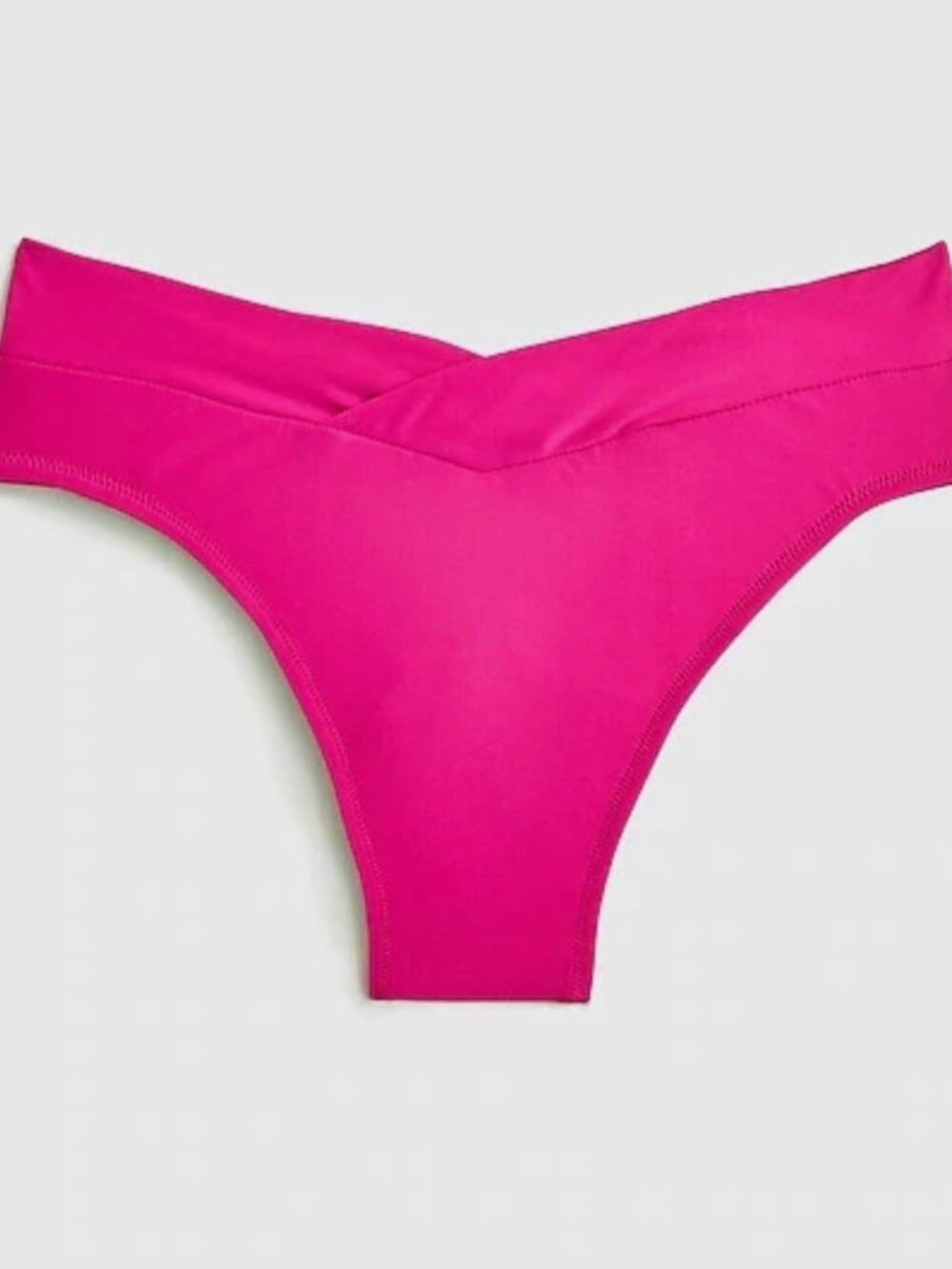 J.Crew Cross-Front Cheeky Bikini Bottom in Radiant Fuchsia Size Small NWT
